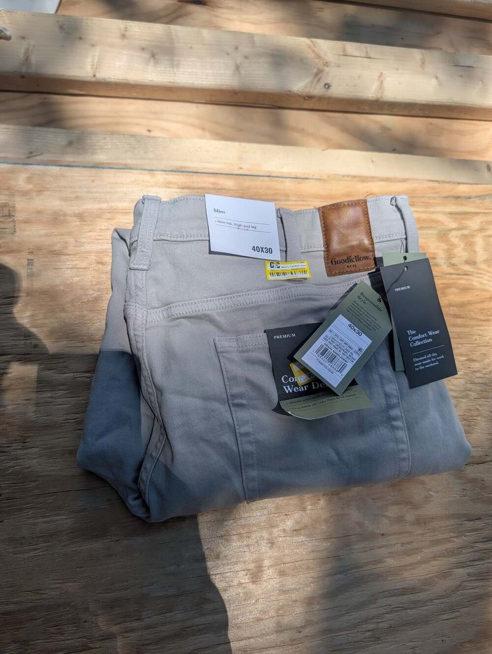 Goodfellow & Co Slim Pants 40x30 Light Gray Wash